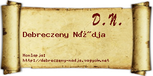 Debreczeny Nádja névjegykártya